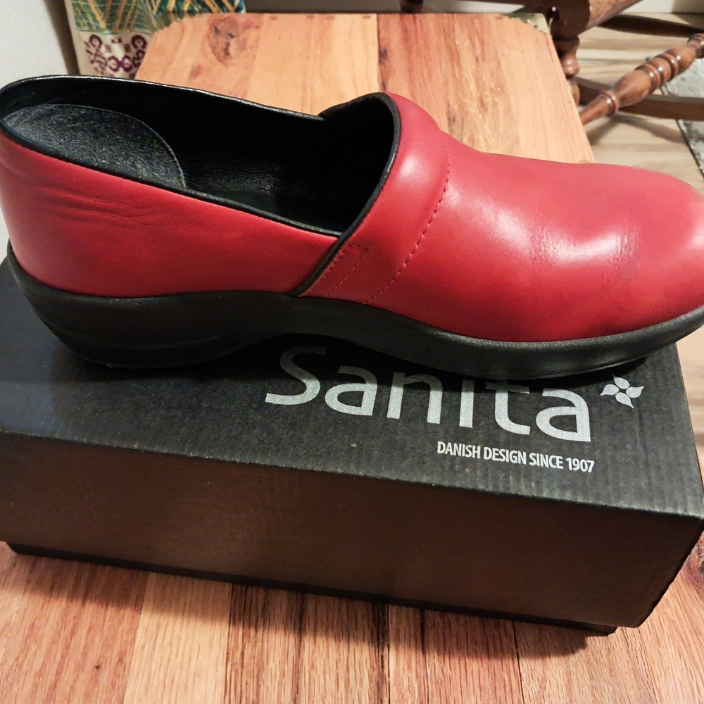 Sanita Red Leather Footwear